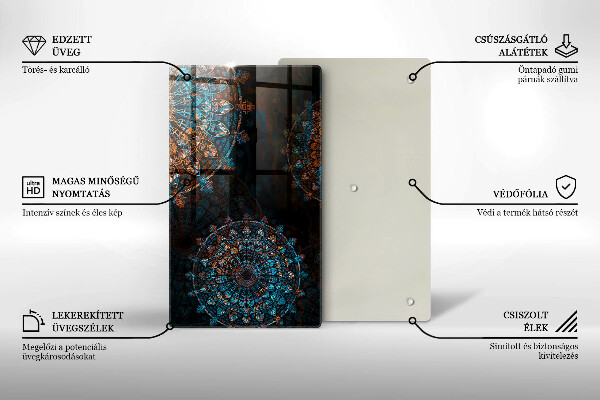 Steklena podloga za rezanje Boho vintage kolesa