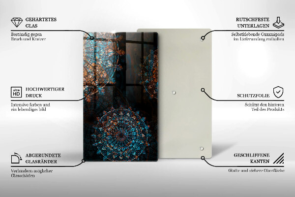 Steklena podloga za rezanje Boho vintage kolesa