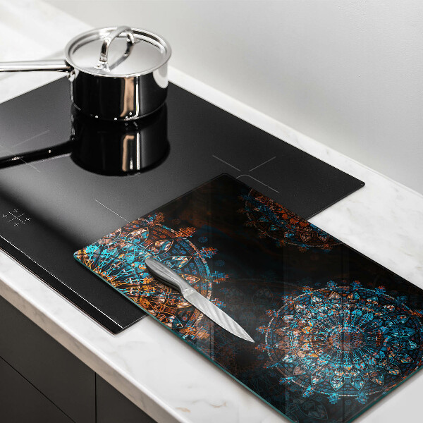 Steklena podloga za rezanje Boho vintage kolesa