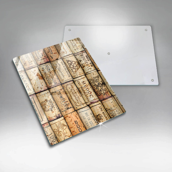 Steklena podloga za rezanje Stari vinski zamaški