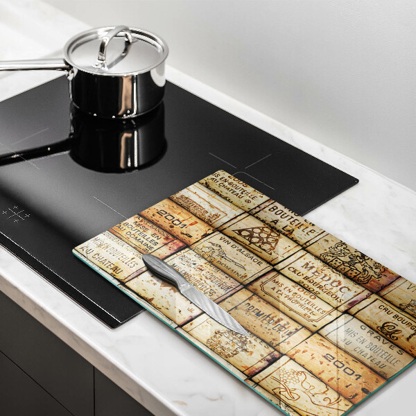 Steklena podloga za rezanje Stari vinski zamaški