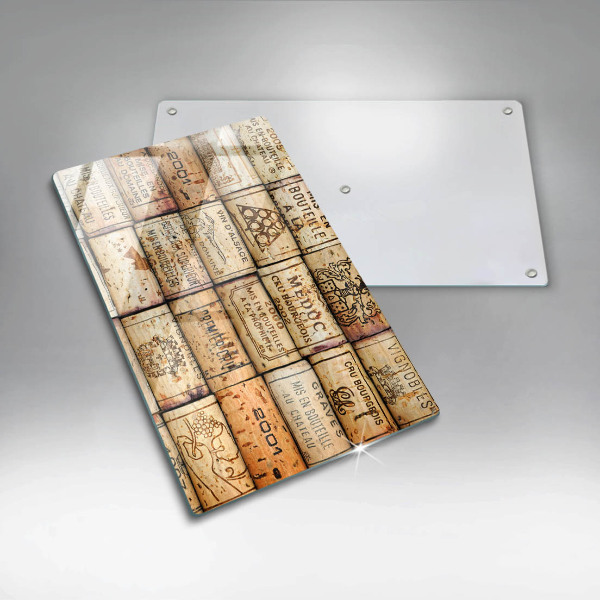 Steklena podloga za rezanje Stari vinski zamaški