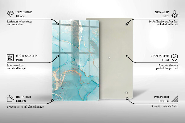 Steklena podloga za rezanje Abstrakcija kamna