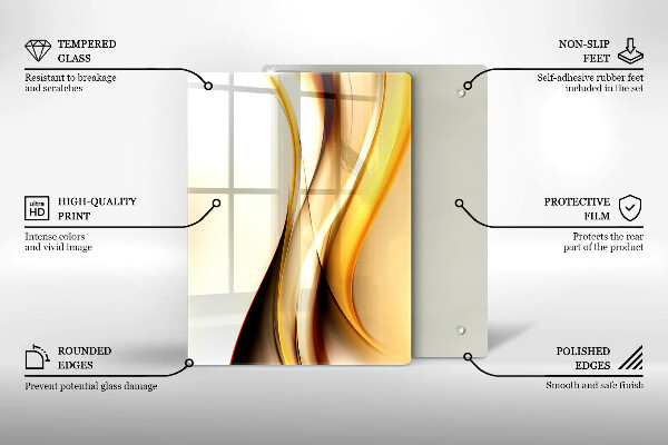 Steklena podloga za rezanje Abstrakcija kamna