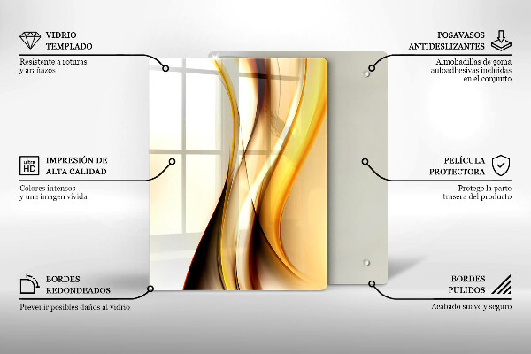 Steklena podloga za rezanje Abstrakcija kamna
