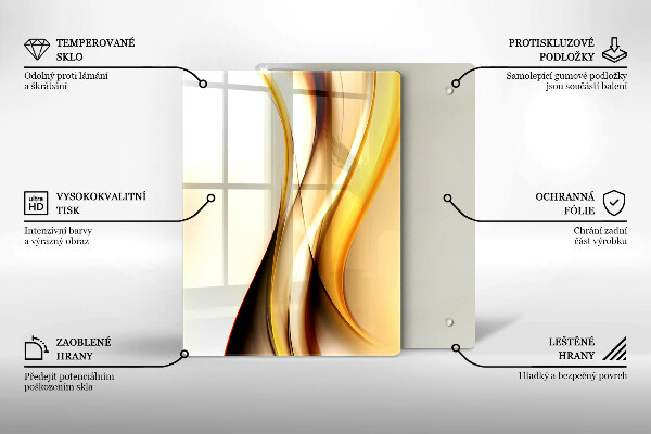 Steklena podloga za rezanje Abstrakcija kamna