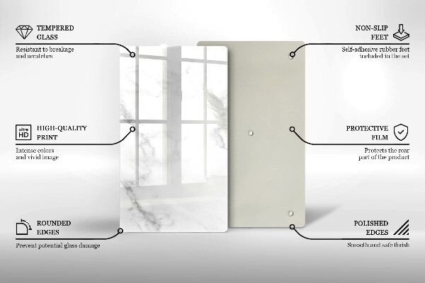 Steklena podloga za rezanje Moderni marmor