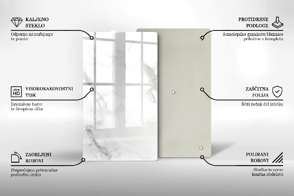 Steklena podloga za rezanje Moderni marmor