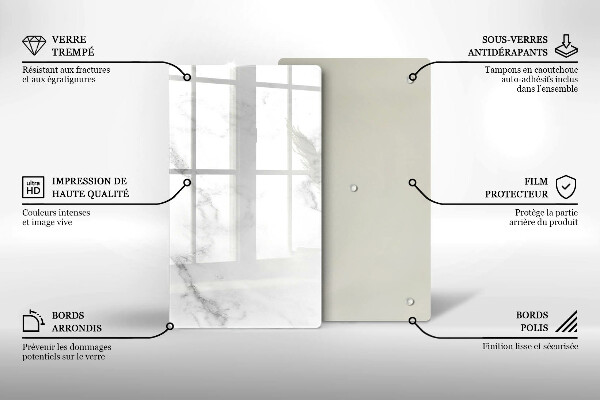 Steklena podloga za rezanje Moderni marmor