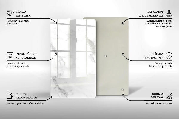 Steklena podloga za rezanje Moderni marmor