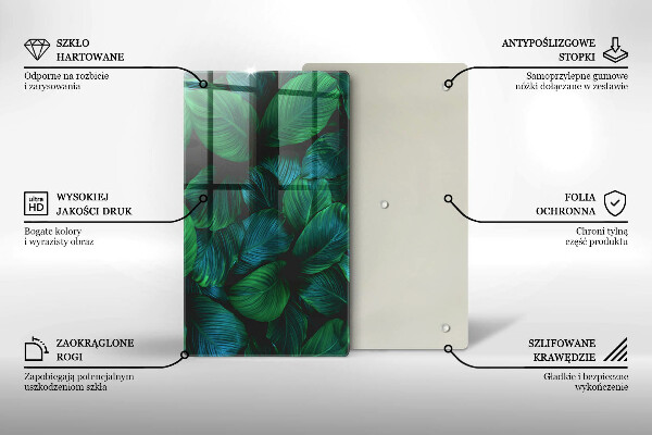 Steklena podloga za rezanje Listi džungle