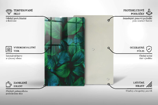 Steklena podloga za rezanje Listi džungle