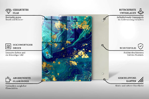 Steklena podloga za rezanje Listi džungle