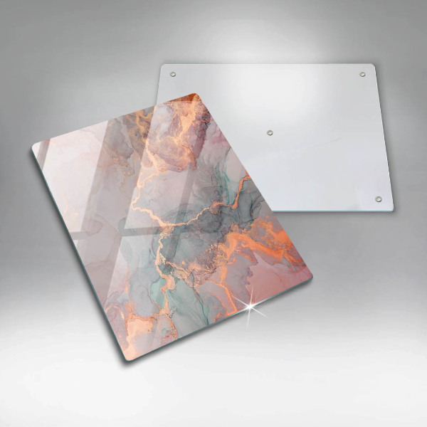 Steklena podloga za rezanje Marmor z zlatom