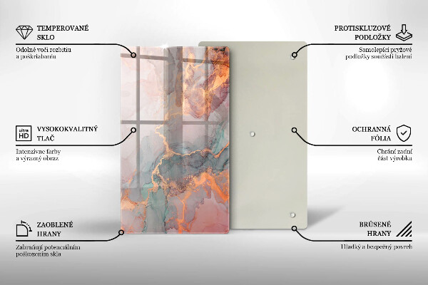 Steklena podloga za rezanje Marmor z zlatom