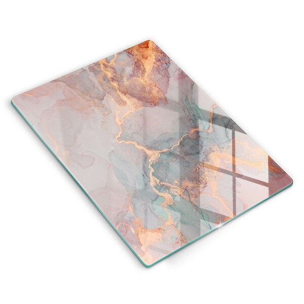 Steklena podloga za rezanje Marmor z zlatom