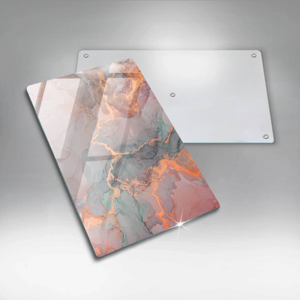 Steklena podloga za rezanje Marmor z zlatom