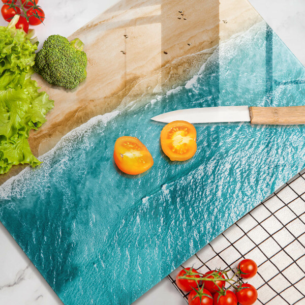 Steklena podloga za rezanje Plaža obala in morje