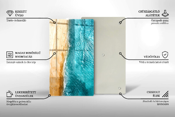 Steklena podloga za rezanje Plaža obala in morje