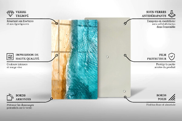 Steklena podloga za rezanje Plaža obala in morje