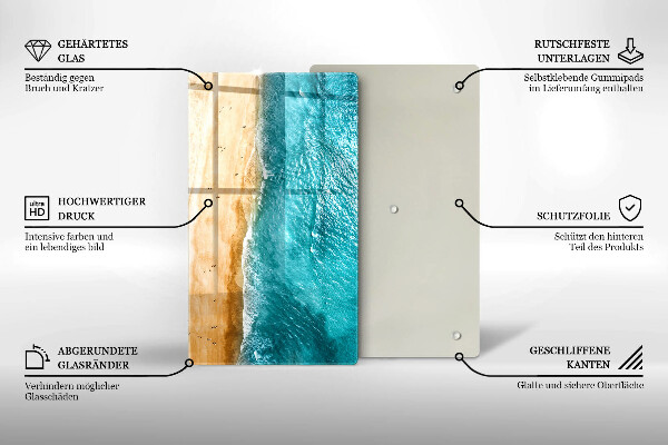 Steklena podloga za rezanje Plaža obala in morje