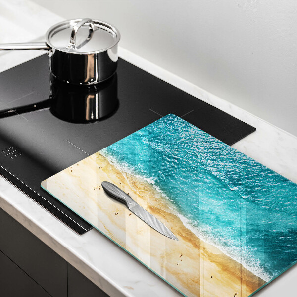 Steklena podloga za rezanje Plaža obala in morje