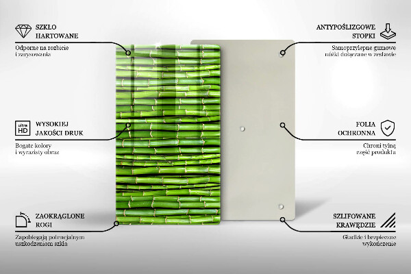 Steklena podloga za rezanje Naravni bambusi