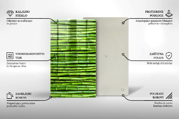Steklena podloga za rezanje Naravni bambusi