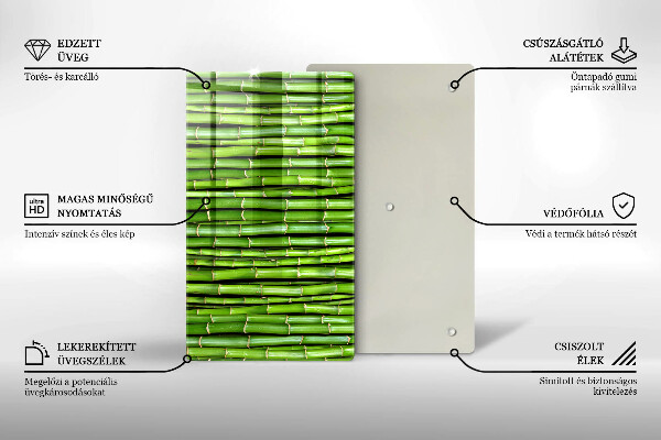 Steklena podloga za rezanje Naravni bambusi