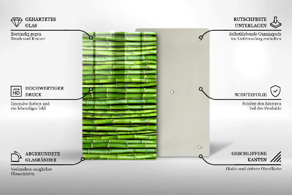 Steklena podloga za rezanje Naravni bambusi