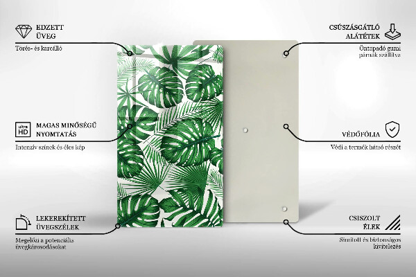 Steklena podloga za rezanje Listi monstere