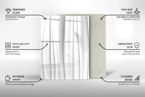 Steklena podloga za rezanje Listi monstere