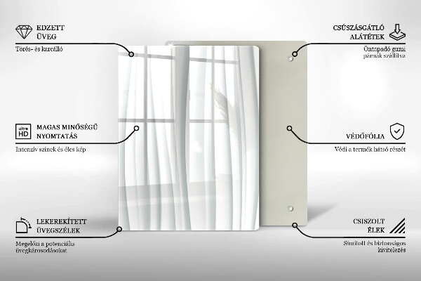 Steklena podloga za rezanje Listi monstere