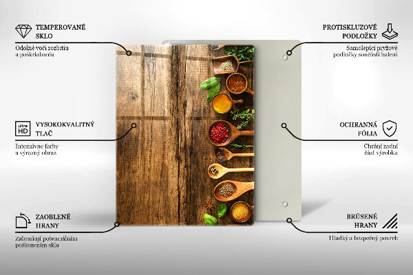 Steklena podloga za rezanje Lesene deske in listi