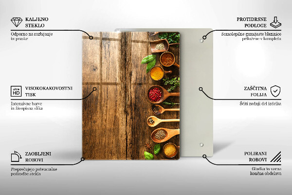 Steklena podloga za rezanje Lesene deske in listi