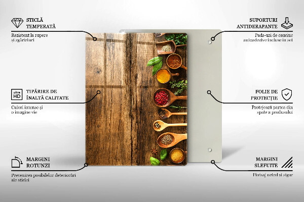 Steklena podloga za rezanje Lesene deske in listi