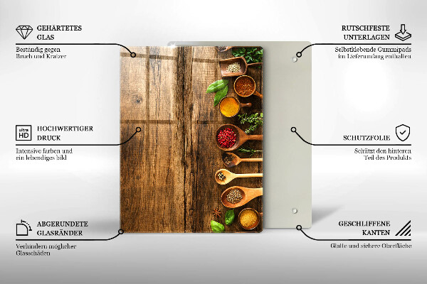 Steklena podloga za rezanje Lesene deske in listi