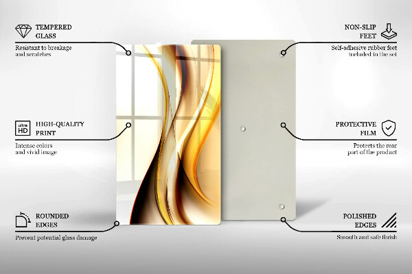Steklena podloga za rezanje Abstraktne črte dima