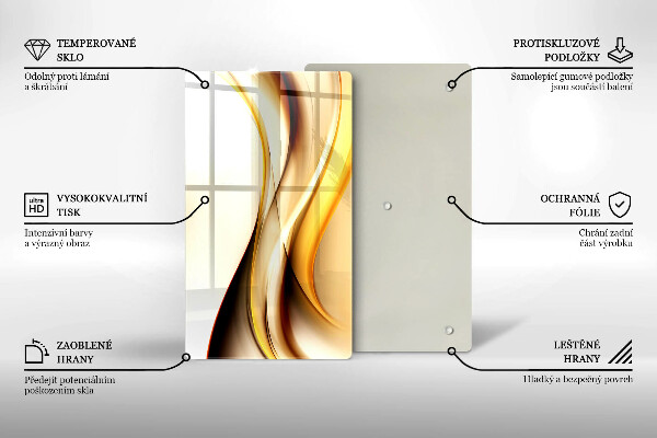 Steklena podloga za rezanje Abstraktne črte dima
