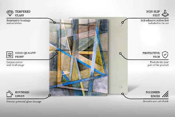 Steklena podloga za rezanje Abstraktne črte dima