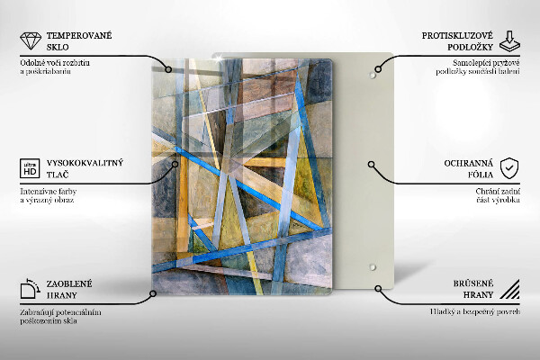 Steklena podloga za rezanje Abstraktne črte dima