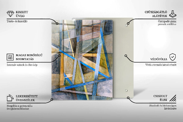 Steklena podloga za rezanje Abstraktne črte dima