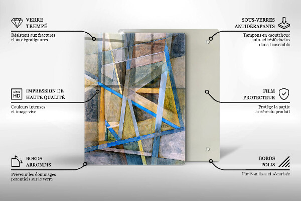 Steklena podloga za rezanje Abstraktne črte dima