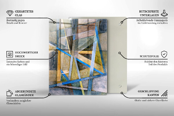 Steklena podloga za rezanje Abstraktne črte dima