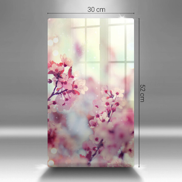 Steklena podloga za rezanje Pomladno roza cvetovi