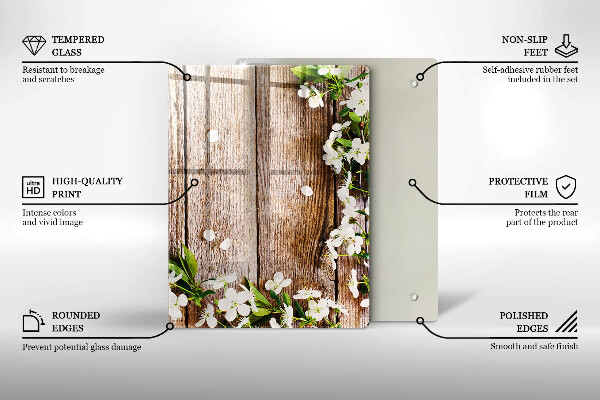 Steklena podloga za rezanje Sončnice na deskah