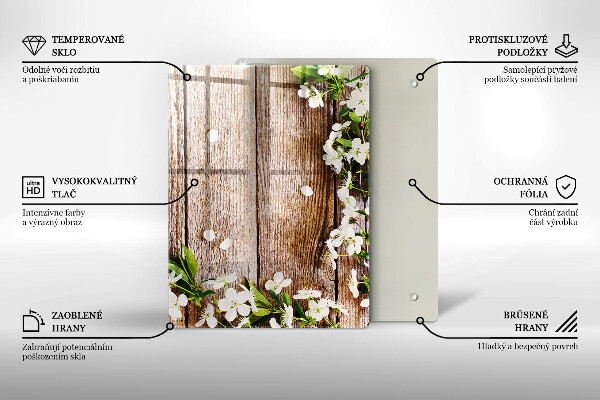 Steklena podloga za rezanje Sončnice na deskah