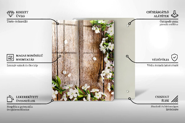 Steklena podloga za rezanje Sončnice na deskah