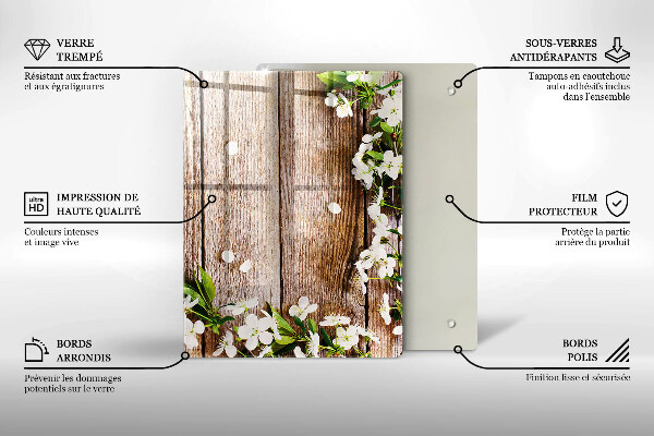 Steklena podloga za rezanje Sončnice na deskah