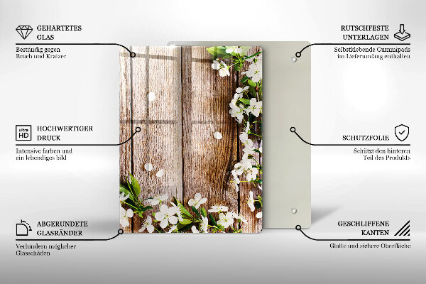 Steklena podloga za rezanje Sončnice na deskah